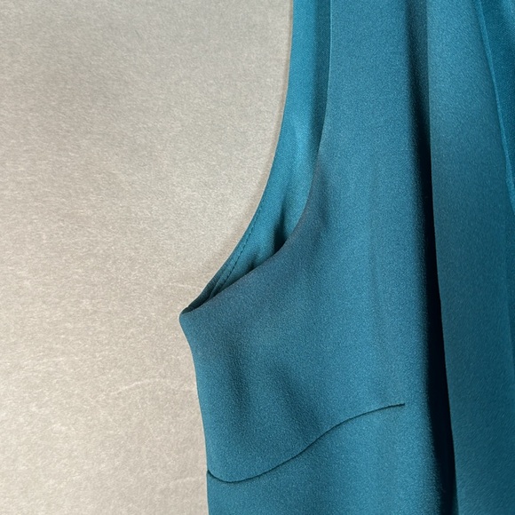 Betsy & Adam, One-Shoulder Ruched Sheath Dress, teal, size 8, NWT - Picture 5 of 8